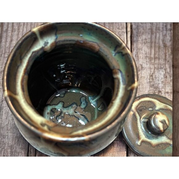 Martindale Art Pottery Creamer and Honey Pot Lidded Sugar Signed - Picture 11 of 16